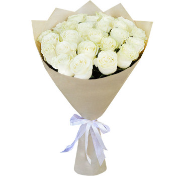 White roses 50 cm in craft (select number)