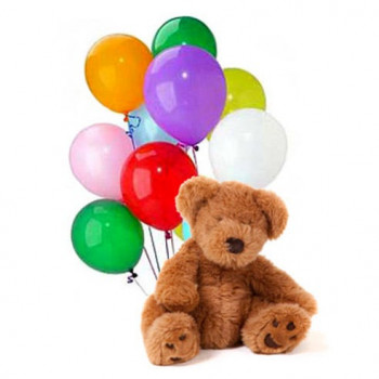 Teddy with 9 Balloons
