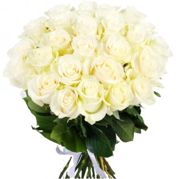 Букет белых роз 40 см (количество цветов на выбор)