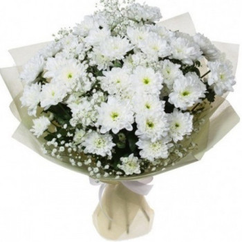 White chrysanthemum bouquet (7 pcs)