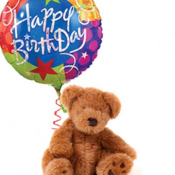 Teddy with Balloon Happy Birthday