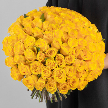 101 желтая роза 40 см
