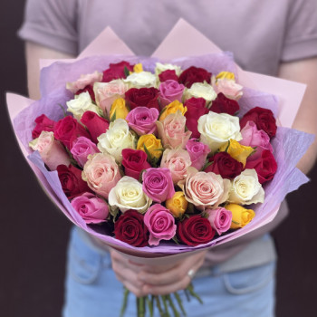 51 different colored roses 50 cm