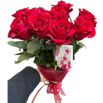 Bouquet of 9 red roses